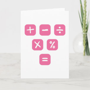 Math Symbols mathematical Signs Maths Card