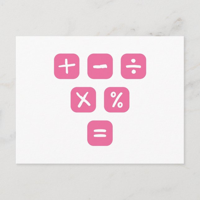 Math Symbols mathematical Signs Maths Postcard (Front)