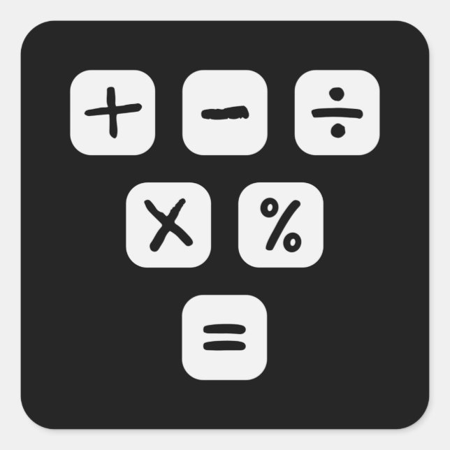 Math Symbols mathematical Signs Maths Square Sticker (Front)