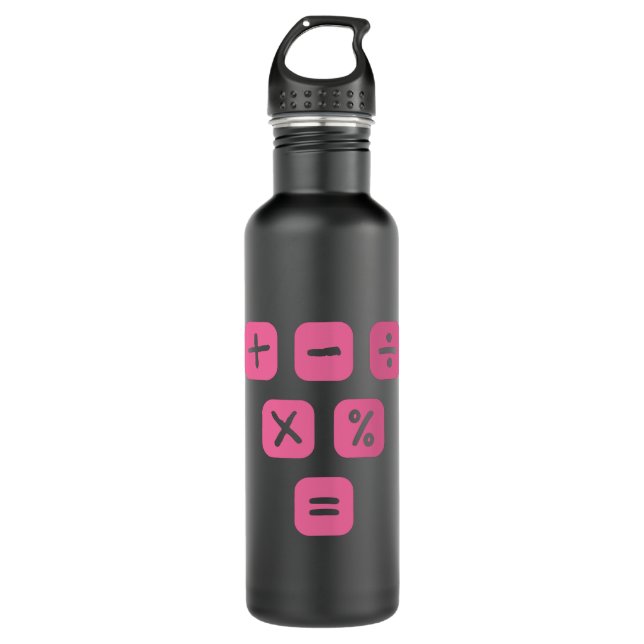 Math Symbols mathematical Signs Maths Stainless Steel Water Bottle (Front)