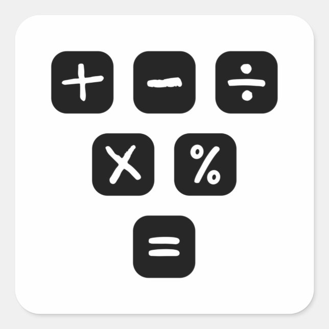 Math Symbols mathematical Signs Square Sticker (Front)