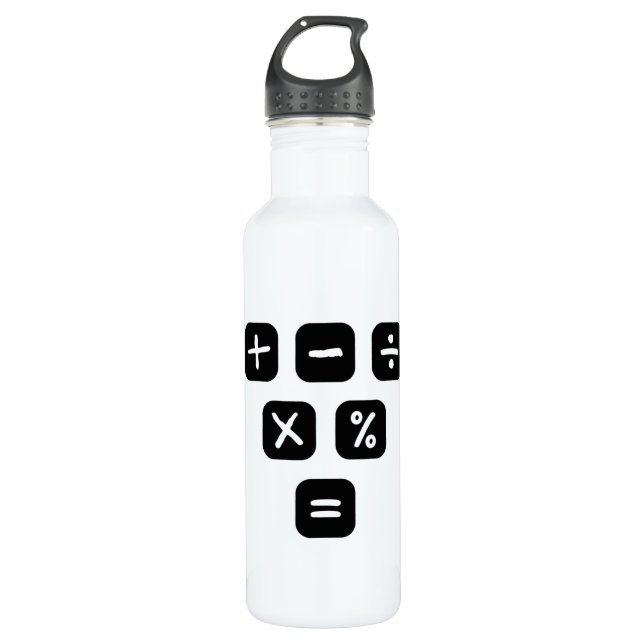 Math Symbols mathematical Signs Stainless Steel Water Bottle (Front)