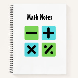 Math symbols notebook