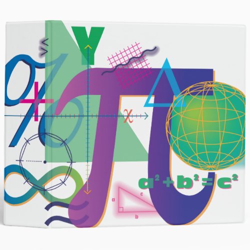 math symbols notebook 3 ring binder