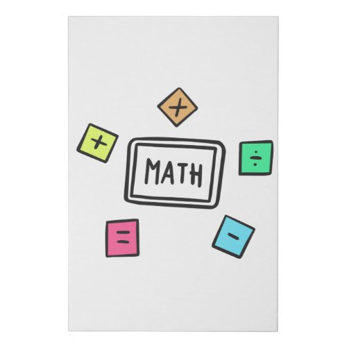 Math symbols Students and Parents Faux Canvas Print