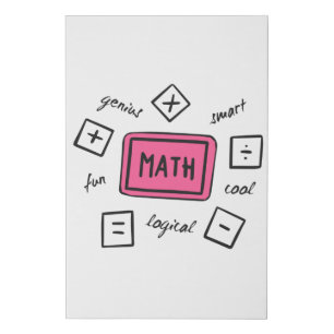 Math symbols Students and Parents Faux Canvas Print