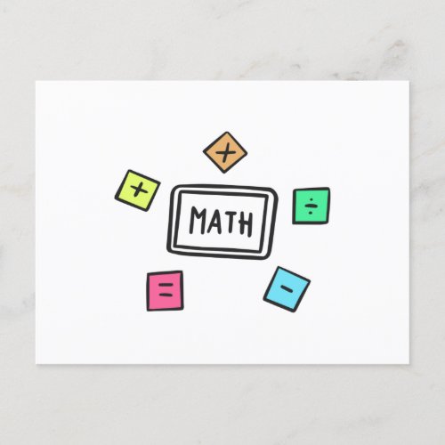 Math symbols Students and Parents Postcard