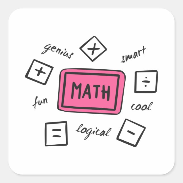 Math symbols Students and Parents Square Sticker (Front)