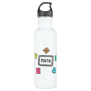 Math symbols Students and Parents Stainless Steel Water Bottle