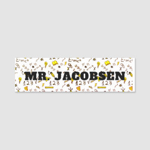 Math Symbols Teacher Name Tag