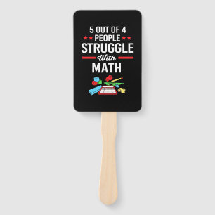 Math Teacher 5 Out Of 4 People Hand Fan