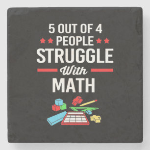 Math Teacher 5 Out Of 4 People Stone Coaster