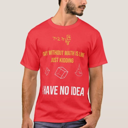 Math Teacher a day without math is like funny gift T_Shirt