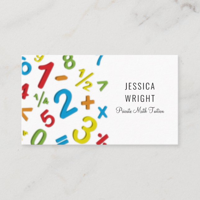 Math Teacher Accountant Business Card (Front)