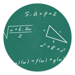 math teacher algebra geek classic round sticker