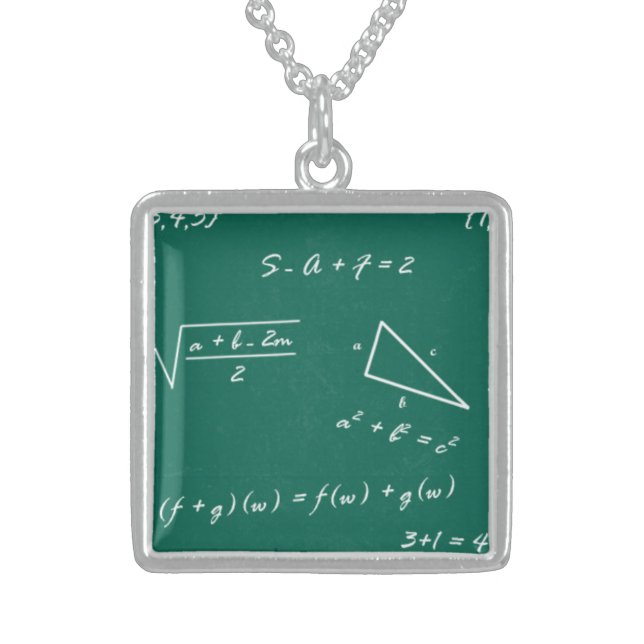 math teacher algebra geek jewelry necklace (Front)