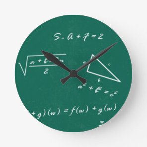 math teacher algebra geek round clock