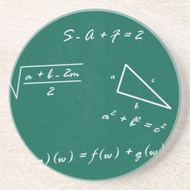 math teacher algebra geek sandstone coaster (Front)