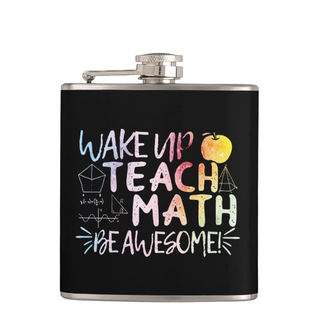 Math Teacher Appreciation - Be Awesome Flask (Front)