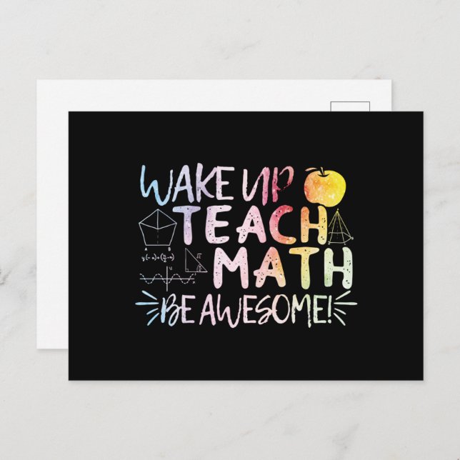 Math Teacher Appreciation - Be Awesome Postcard (Front/Back)