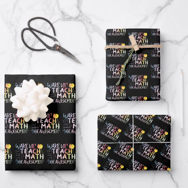 Math Teacher Appreciation - Be Awesome Wrapping Paper Sheets | Zazzle