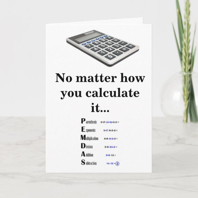 Math Teacher Appreciation Letterpress Thank You Card (Front)