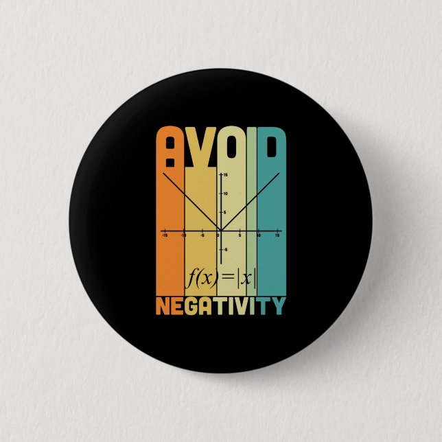 Math Teacher Avoid Negativity Button (Front)