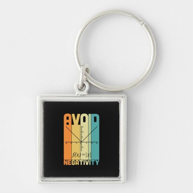 Math Teacher Avoid Negativity Keychain (Front)