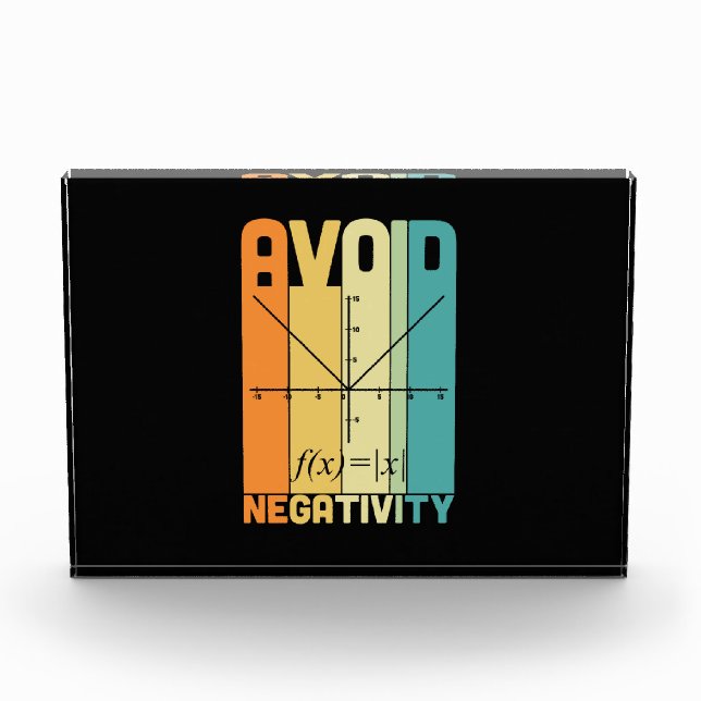 Math Teacher Avoid Negativity Photo Block (Front)