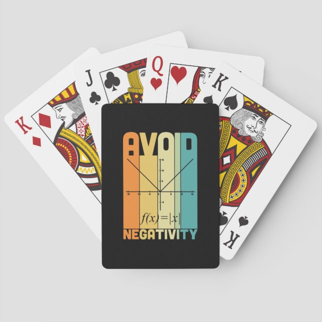 Math Teacher Avoid Negativity Poker Cards (Back)