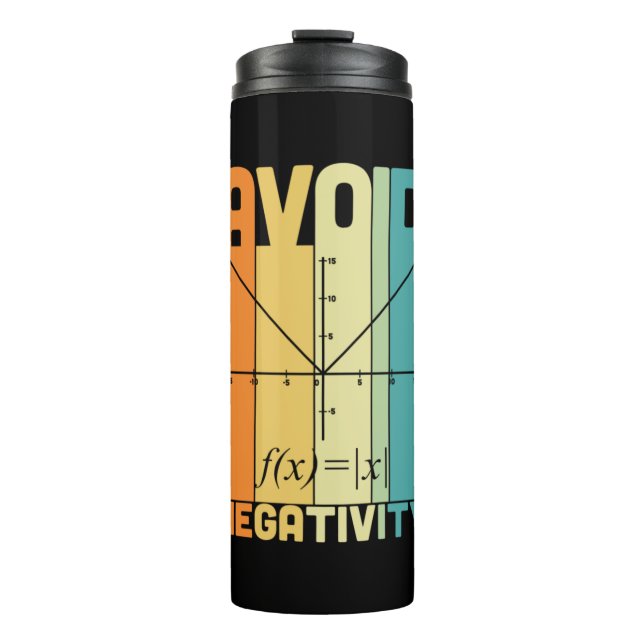 Math Teacher Avoid Negativity Thermal Tumbler (Front)