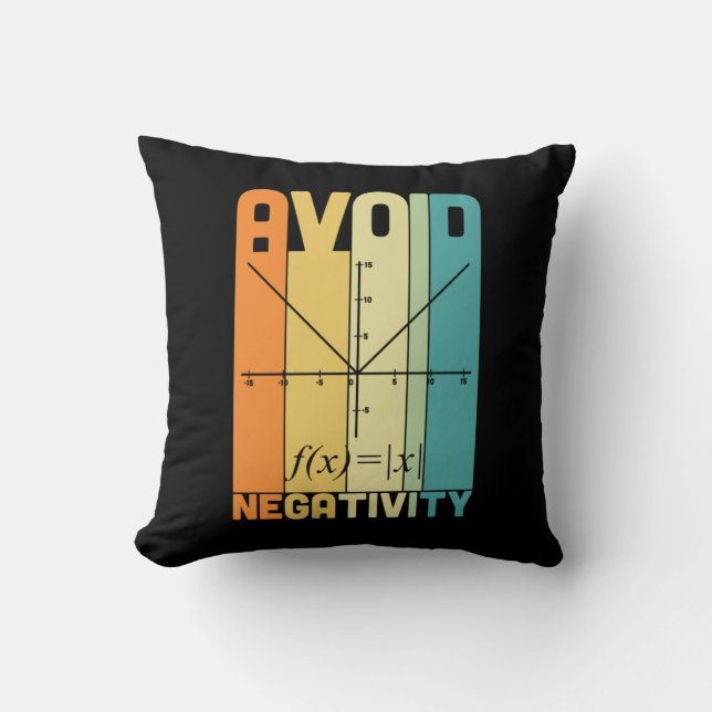 Math Teacher Avoid Negativity Throw Pillow (Front)
