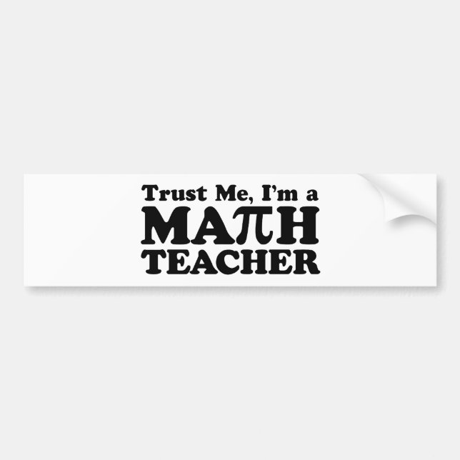Math Teacher Bumper Sticker (Front)