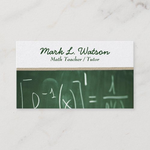 Math Teacher Business Card