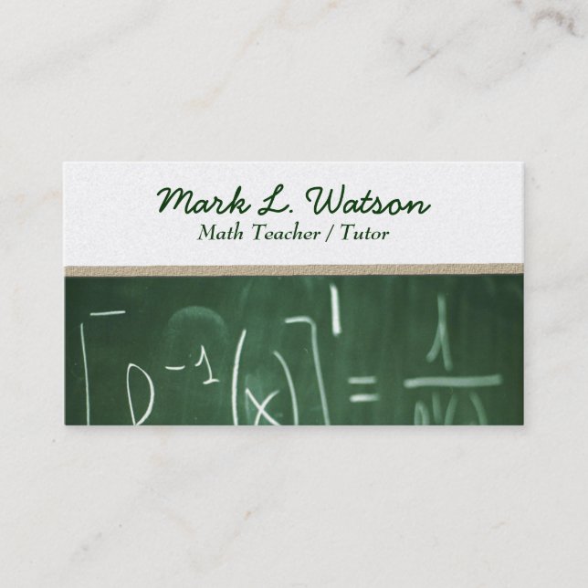 Math Teacher Business Card (Front)