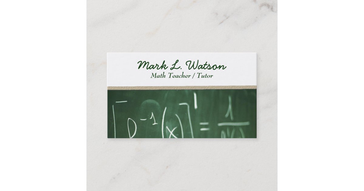 Math Tutor Card Math Teacher Business Card | Zazzle