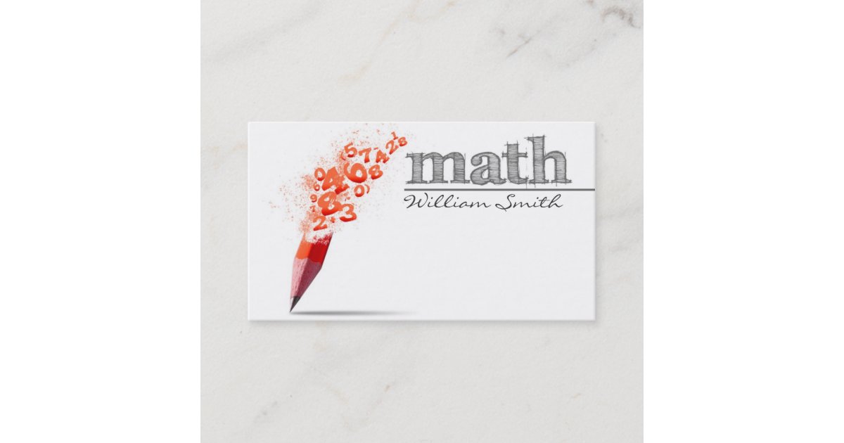 math teacher business card zazzlecom