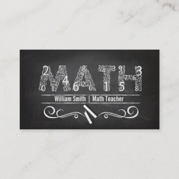 Math Teacher Business Card by KeyholeDesign at Zazzle