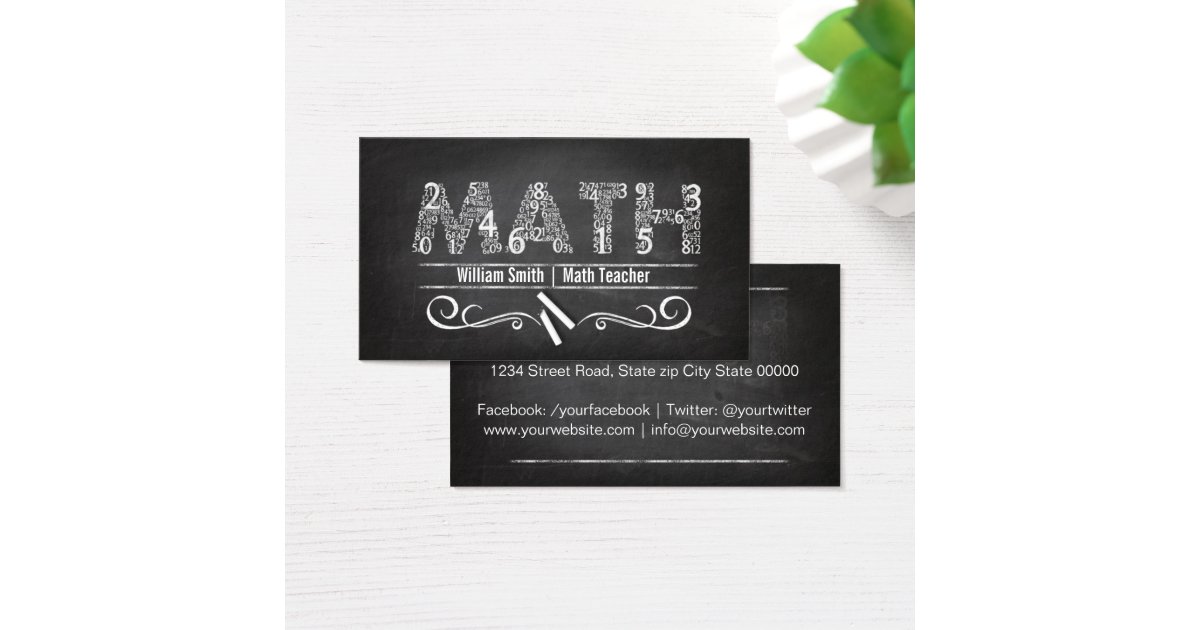 Math Teacher Business Card Zazzle math-teacher-business-card-zazzle