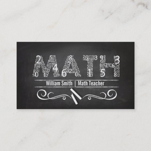 Math Teacher Business Card (Front)