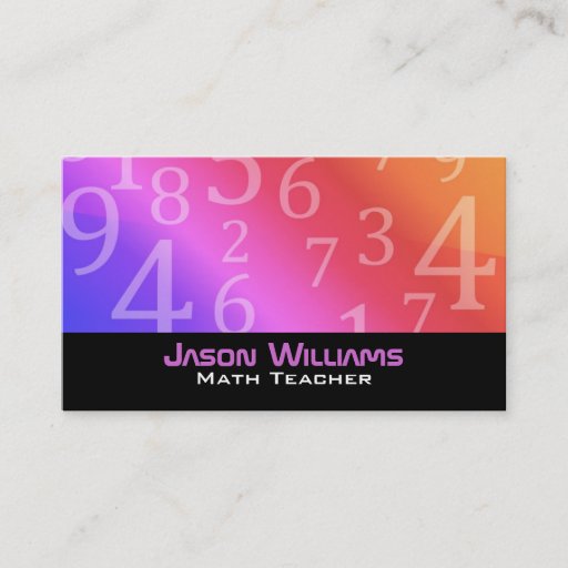 Customizable Math teacher Business Cards