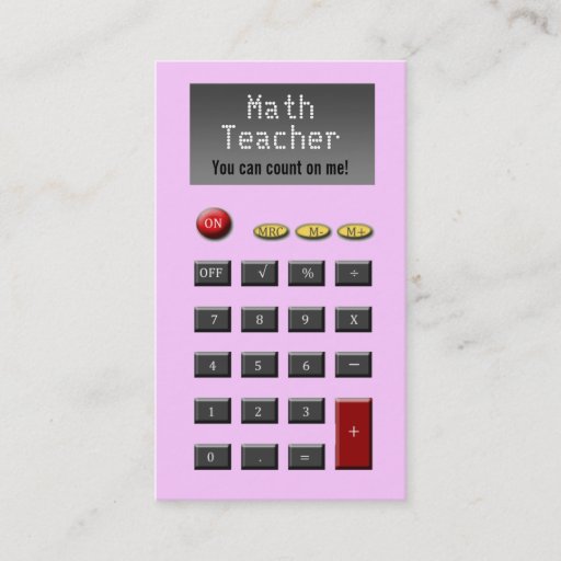 Customizable Math Teacher Business Cards