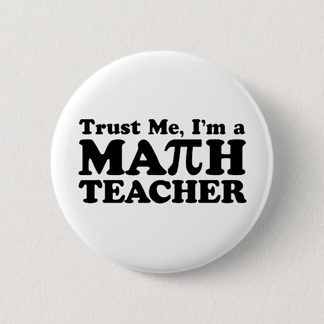 Math Teacher Button (Front)