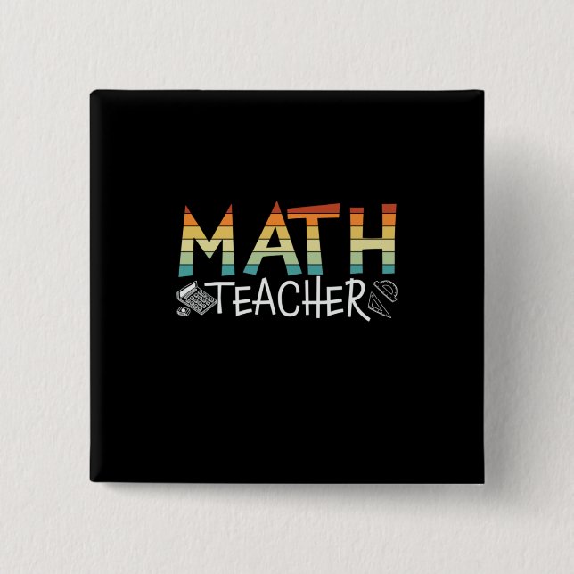 Math Teacher Button (Front)
