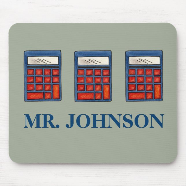 Math Teacher Calculator Personalized Mouse Pad (Front)