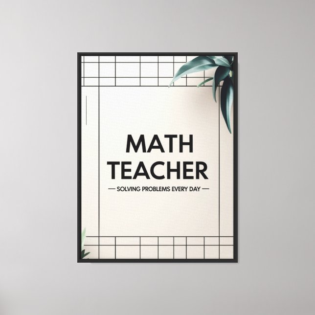 Math Teacher Canvas Print (Front)
