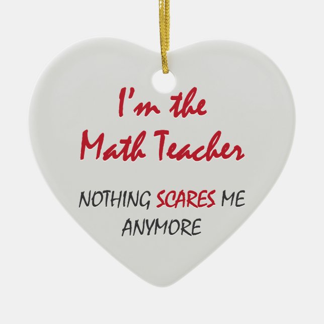 Math Teacher Ceramic Ornament (Front)