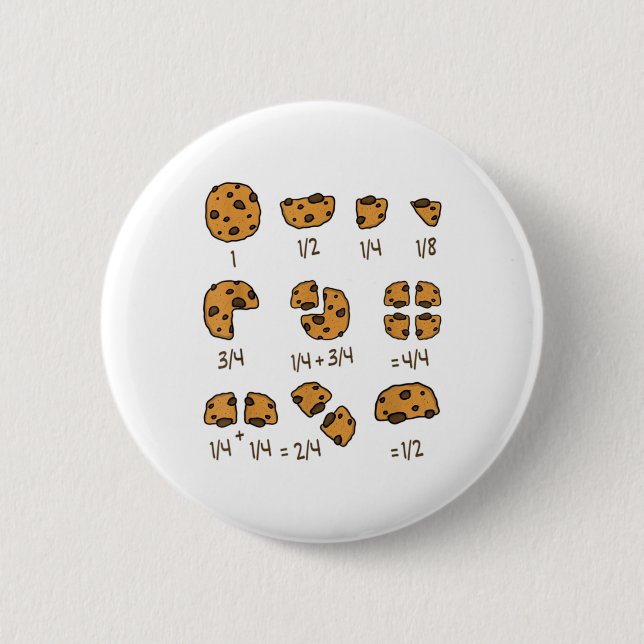 Math Teacher Chocolate Crisp Cookie I Chocolate Ch Button (Front)