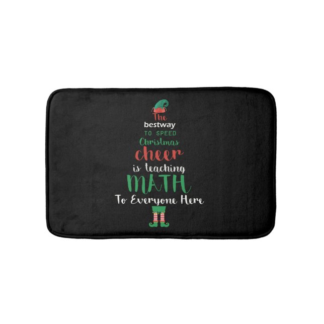 Math Teacher Christmas Elf Gift design Bath Mat (Front)