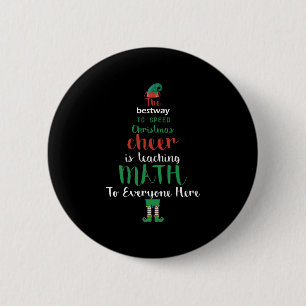 Math Teacher Christmas Elf Gift design Button